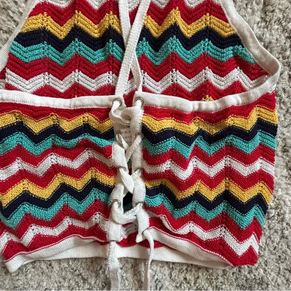 Forever 21 Multicolor Crochet Multicolor Halter Top - Picture 3 of 4